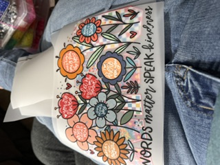 Floral DTF print available for a T-shirt